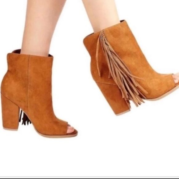DV by Dolce Vita Shoes Dv Dolce Vita Fringe Peep Toe Bootie